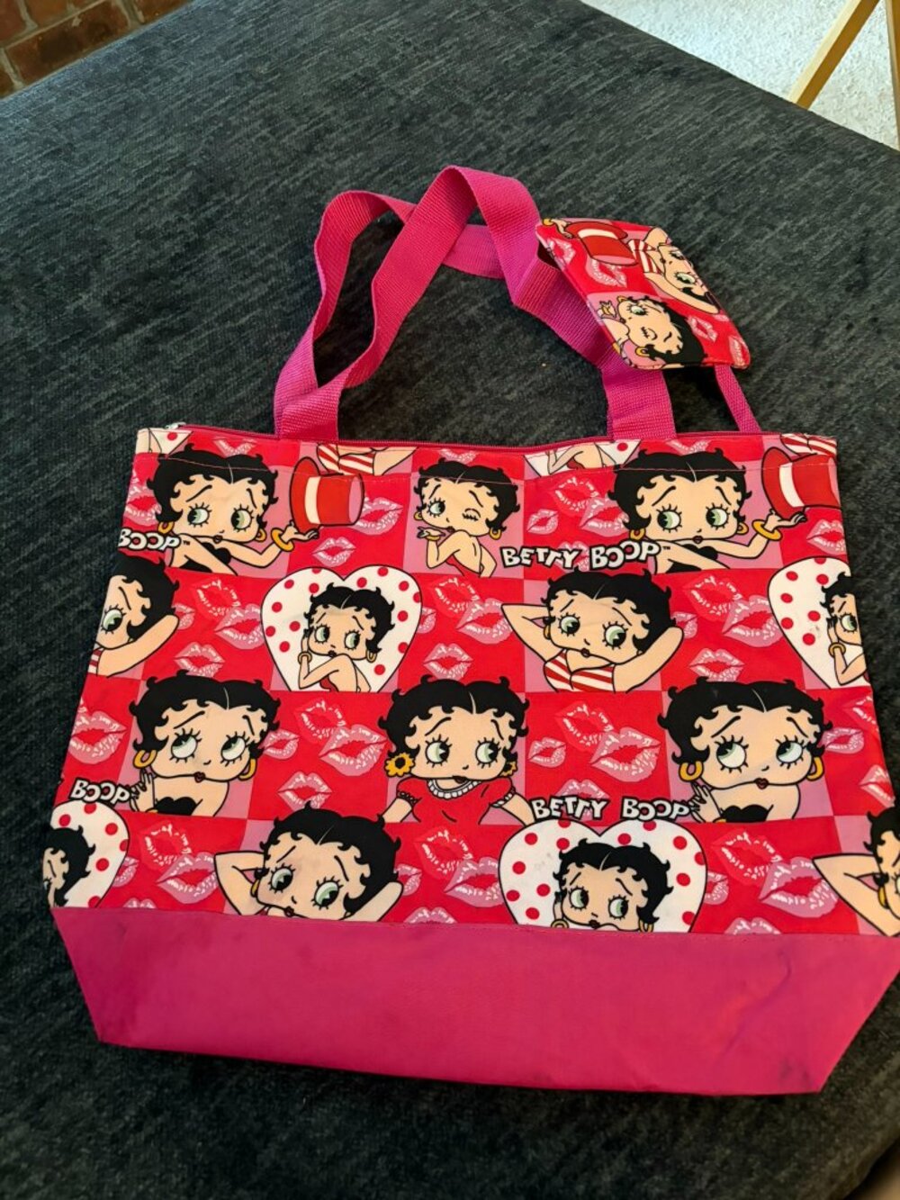 Betty Boop Two Piece Pink Canvas Tote Bag Set